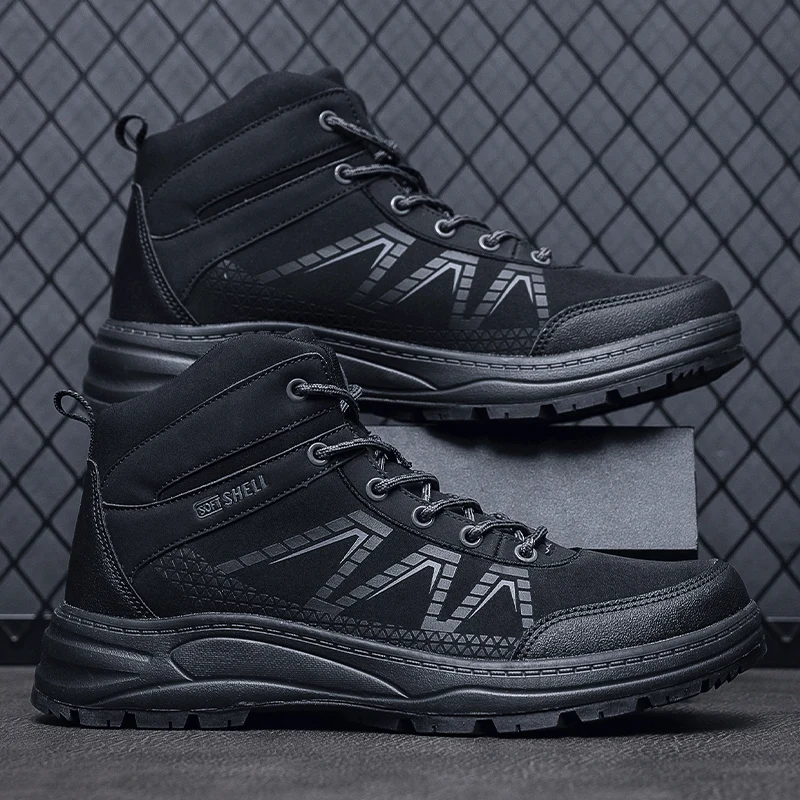 R.XJIAN Men's Outdoor Walking Sports Leisure Breathable Comfortable Wear Resistant Anti Slip Mountaineering Motorcycle Boots