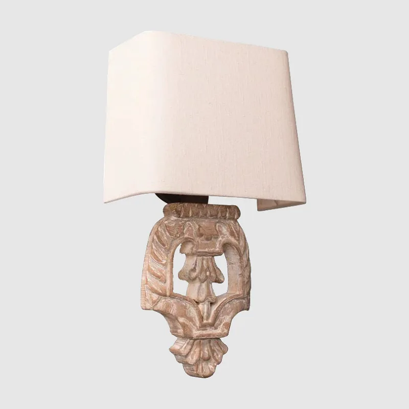 

American Rural Classical French Solid Wood Wall Lamp Bedroom Bedside Study Living Room Dining Room Homestay Hotel Wall Lamp