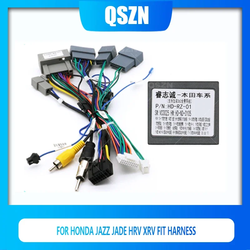 QSZN Автомобильный радиоприемник Canbus Box декодер HD-RZ-01 для Honda Jazz Jade HRV XRV подходит для жгута проводов кабель 16PIN жгут проводов силовой кабель