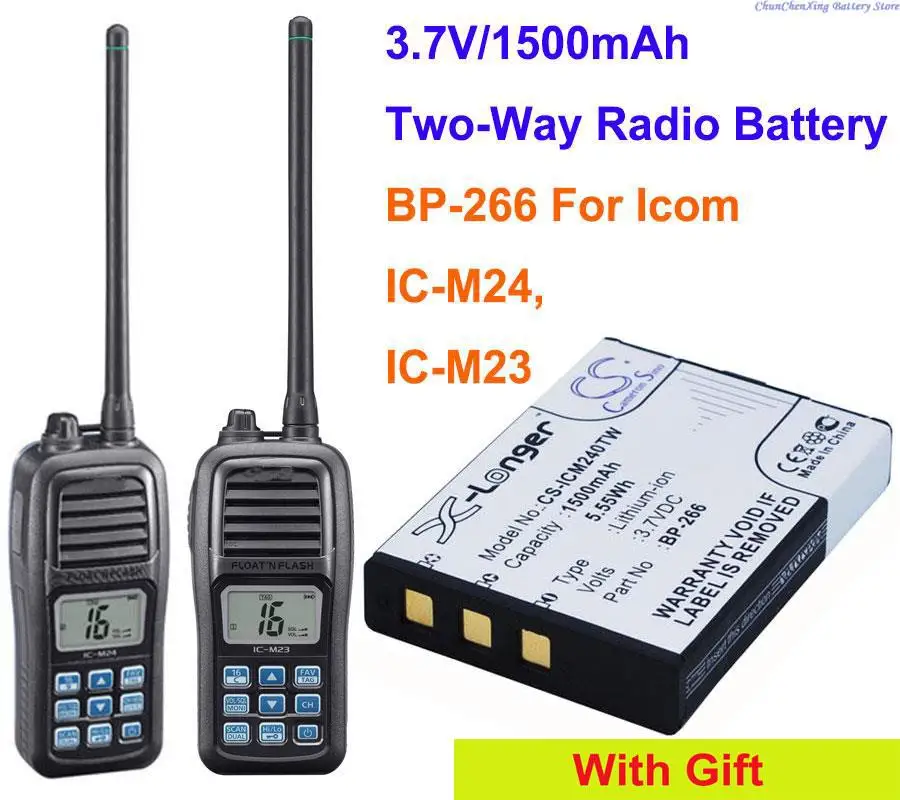 Cameron Sino-Batería de Radio bidireccional de 1500mAh, BP-266 para Icom IC-M23, IC-M24