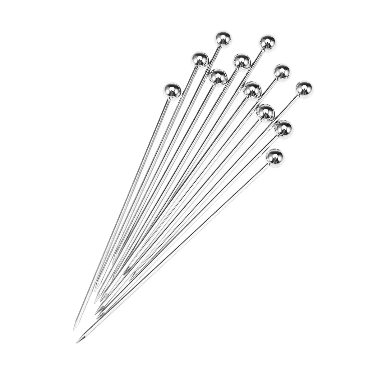 

cocktail picks toothpicks steel martini cherries metal manhattan- 12PCS Stainless Steel Reusable Durable Toothpicks Fruit Picks
