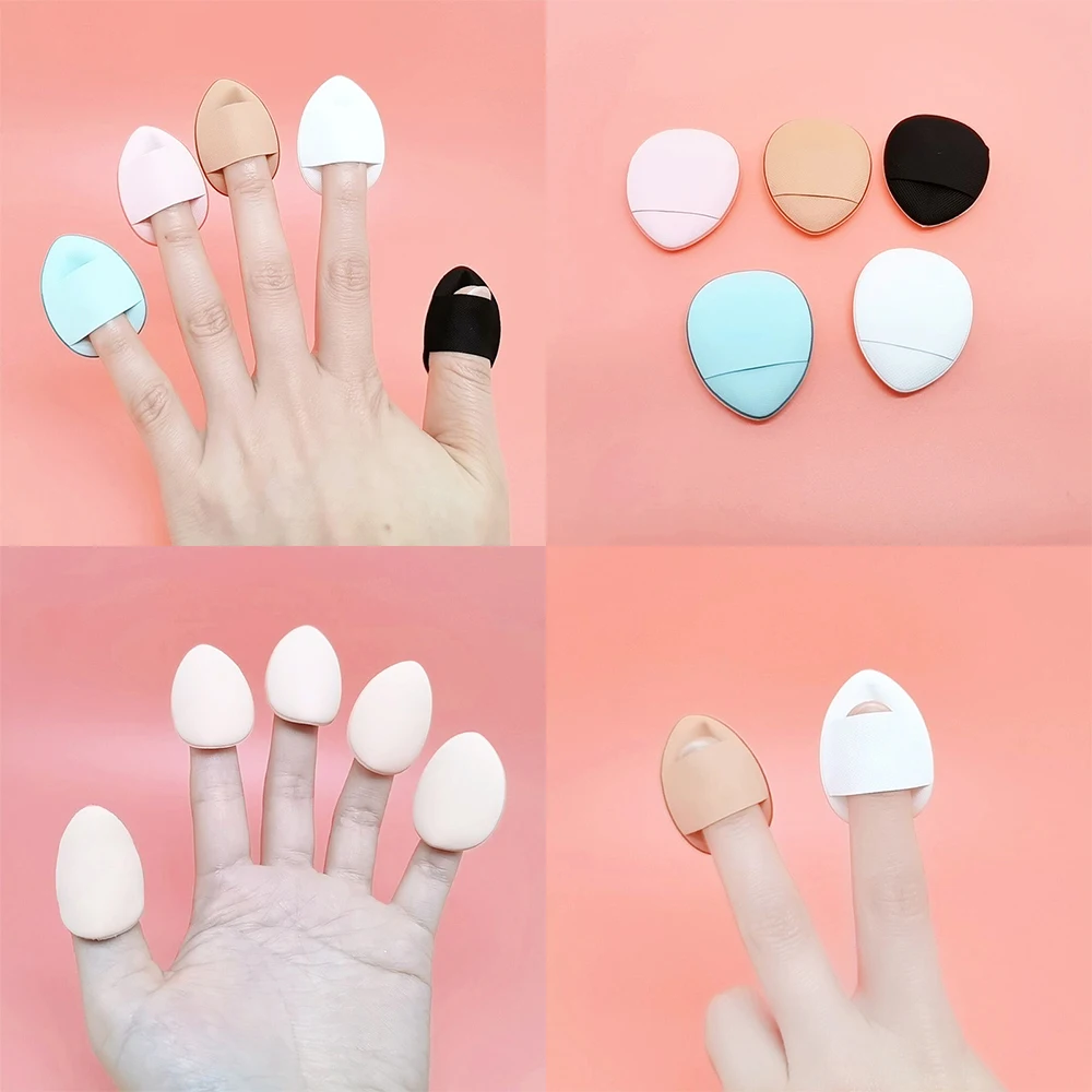 

10PCS Cosmetic Puff Super Soft Mini Finger Puff Thumb Air Cushion Beauty Makeup Tools Concealer Cream Foundation Powder Puff