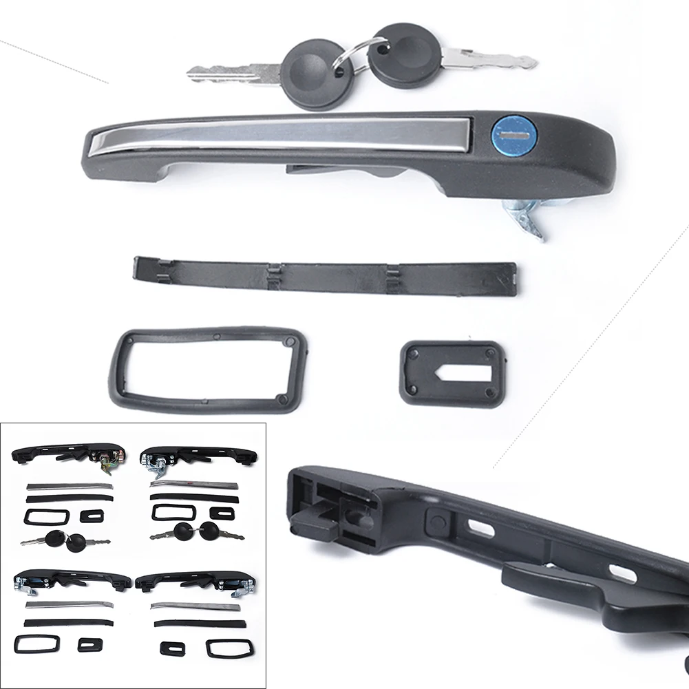 4PCS Front Rear Left+Right Car Door Handle For Volkswagon Passat 16 I 1 Golf 17 Mk1 Mk2 1974-1994 191837205A 191837205