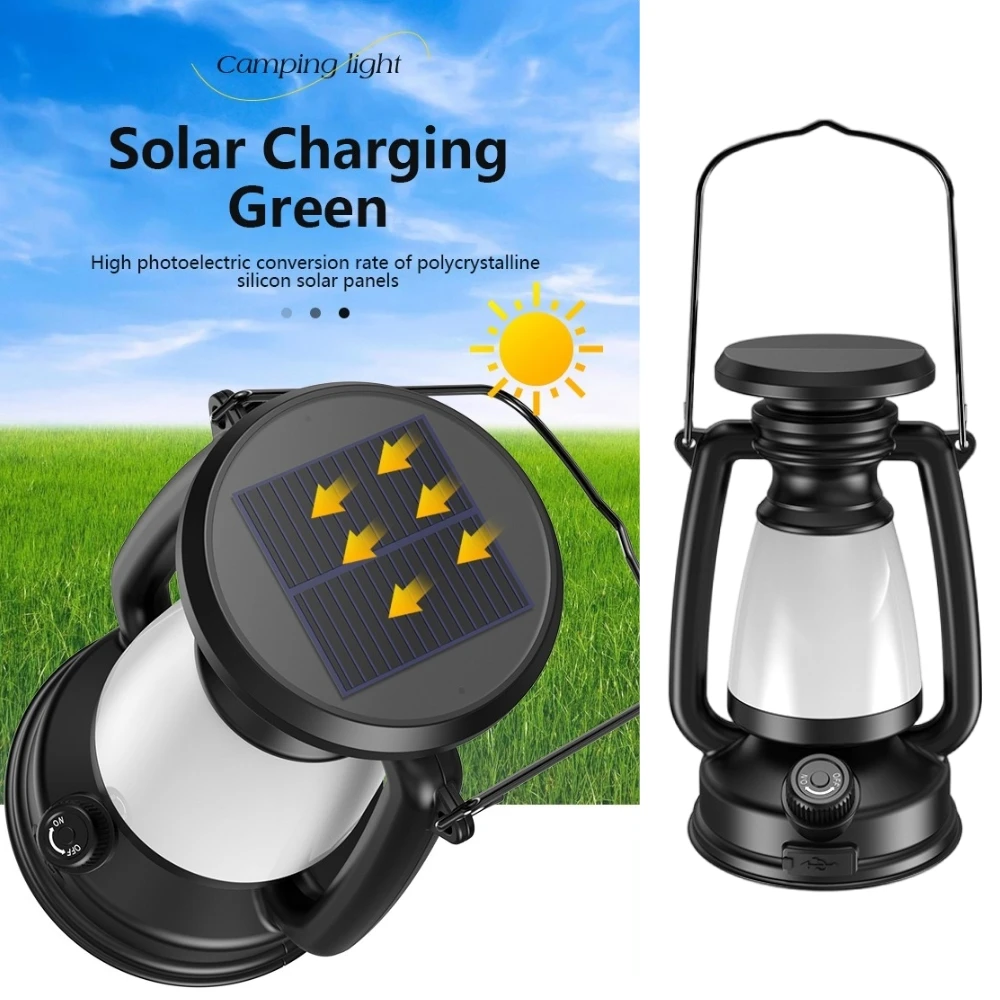 

Usb Rechargeable Camping Light Portable Camping Lanterns Hanging Tent Light 3000-5000K Stepless Dimming with Solar Charging New