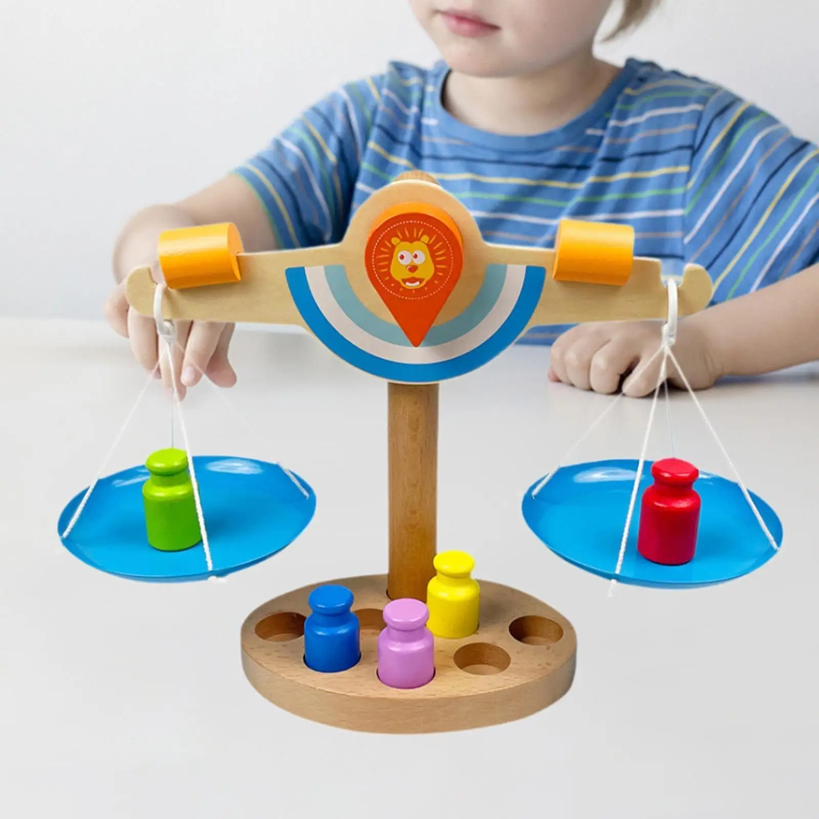 Фото Весы для балансировки игрушек, веселье, игрушка для счета веса, весы Монтессори для детей, девочек, мальчиков №3
