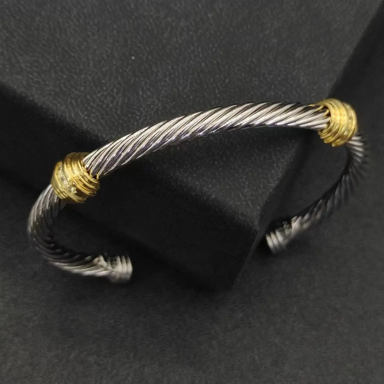 High Quality Men's Bracelet David Yurman Cable Classic BuckleBracelet with 14k Gold 925 Sterling Silver Free shipping