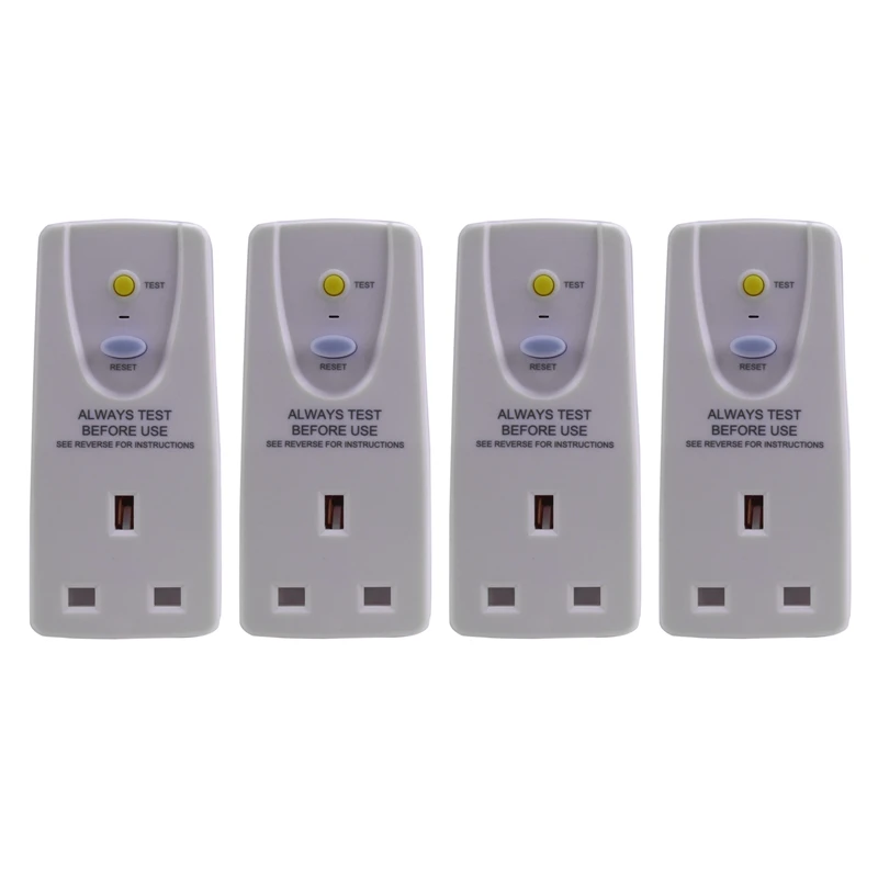 

HOT-4X UK Plug 13A Gfci Leakage Protection Plug Rcd Socket Home Circuit Breaker Cutout Power Trip Switch- UK Plug
