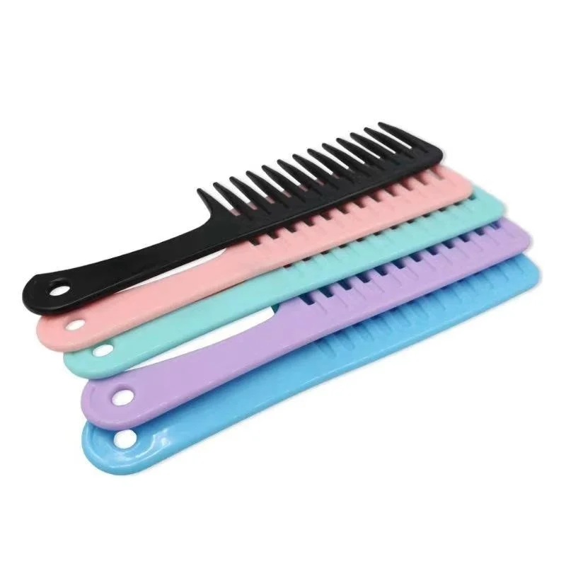 

Anti-static Large Wide Tooth Comb Hairdressing Comb Women Hanging Hole Handle Grip Curly Hair Hairbrush Beauty Hair Combs