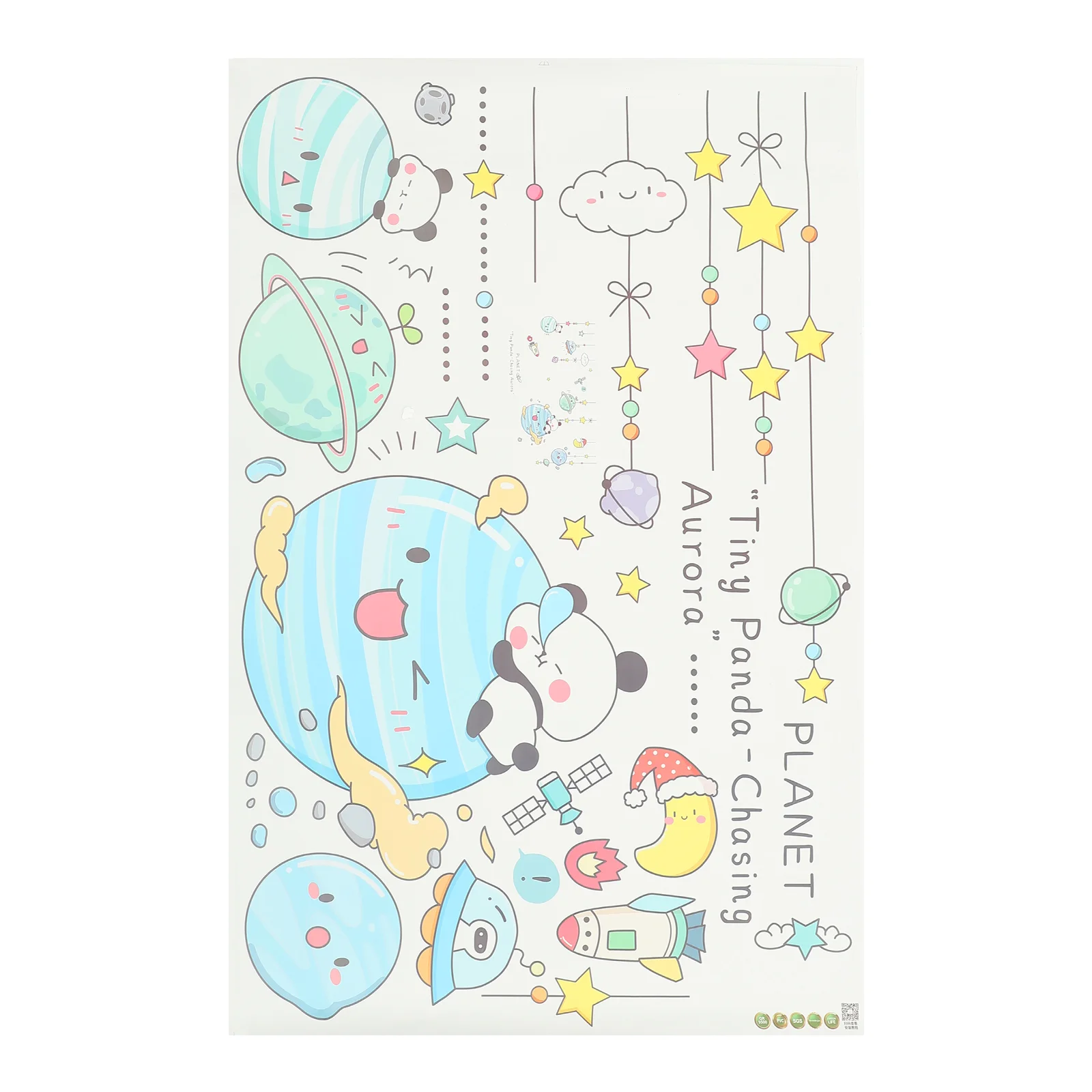 

Children's Room Decor Pandas Wall Decal Removable Wall Adorn Cartoon Wall Sticker for Wall Kindergarten Housewarming