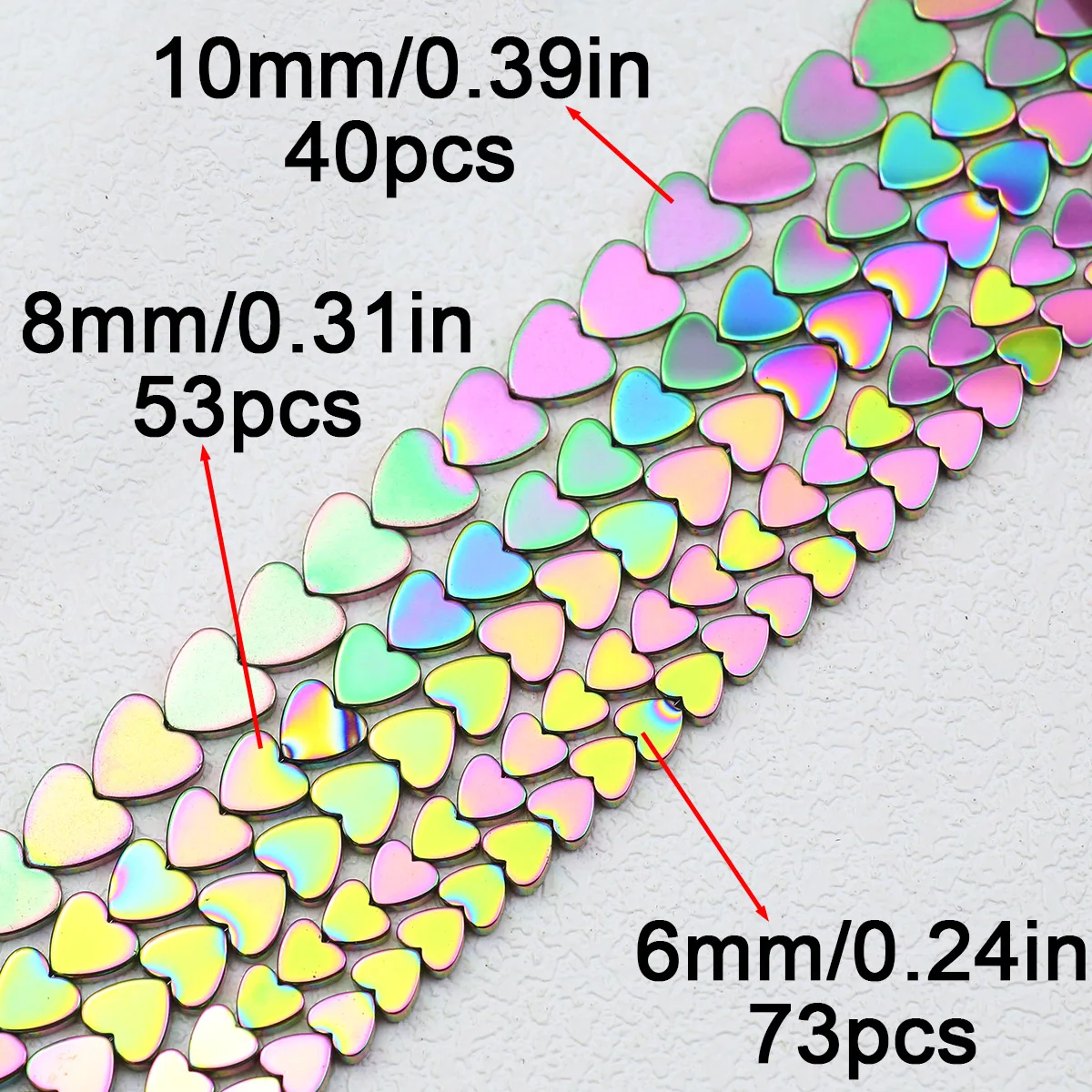 6/8/10 мм вертикальное отверстие персиковое сердце гематит новые зеленые
