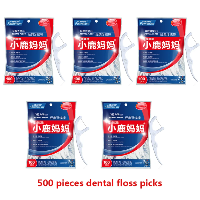 

Зубная нить FAWN MUM, зубная нить, зубная нить 500 штук, зубная палочка, зубная нить для чистки зубов