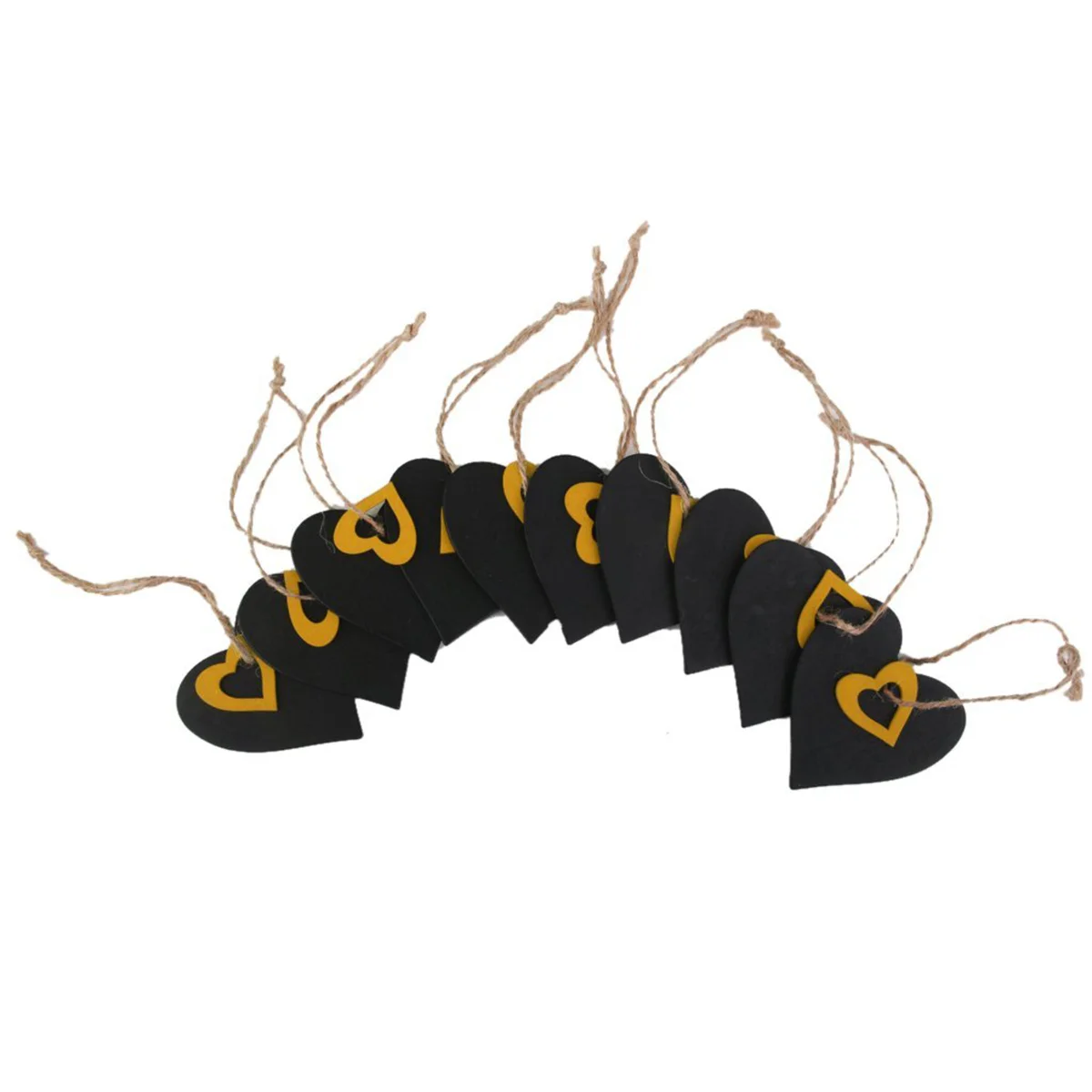 

10 Pcs Mini Labels Gift Price Tag Heart-shaped Wooden Blackboard Bamboo Hanging