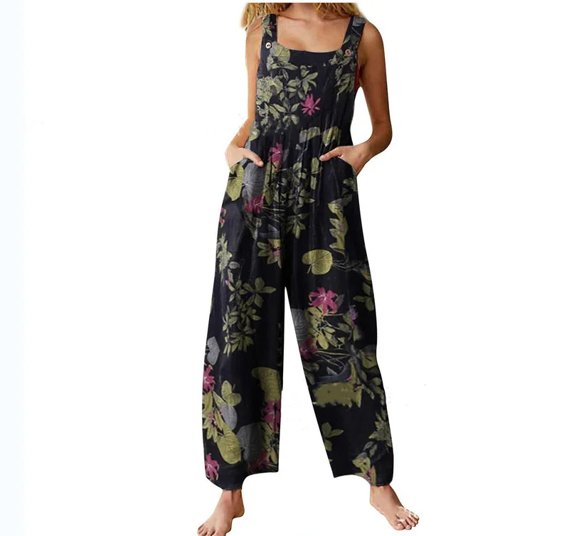 

Jump Suits for Women Casual Jumpsuits Cotton Linen Jumpsuit Woman Print Fashion Rompers Women Clothing Best Seller Bodysuits