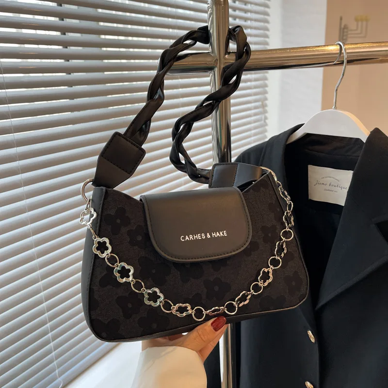 

Retro Bag Ladies Fashion Trend Casual Crossbody Bag Large Capacity Underarm Shoulder Bag Portable Solid Color Small Bag Purse