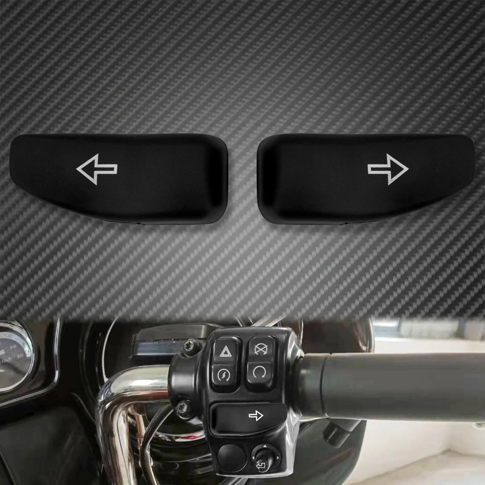 

Мотоциклетные 2 шт., удлинители переключателя указателей поворота, удлиненная крышка кнопки для Harley Touring Electra Street Road Glide 2014-2021