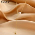 Ожерелья с жемчужными кисточками CIAXY 925 для женщин, инкрустированные циркониевыми трансферными бусинами, цепочка до ключиц, серебряного цвета, новые украшения