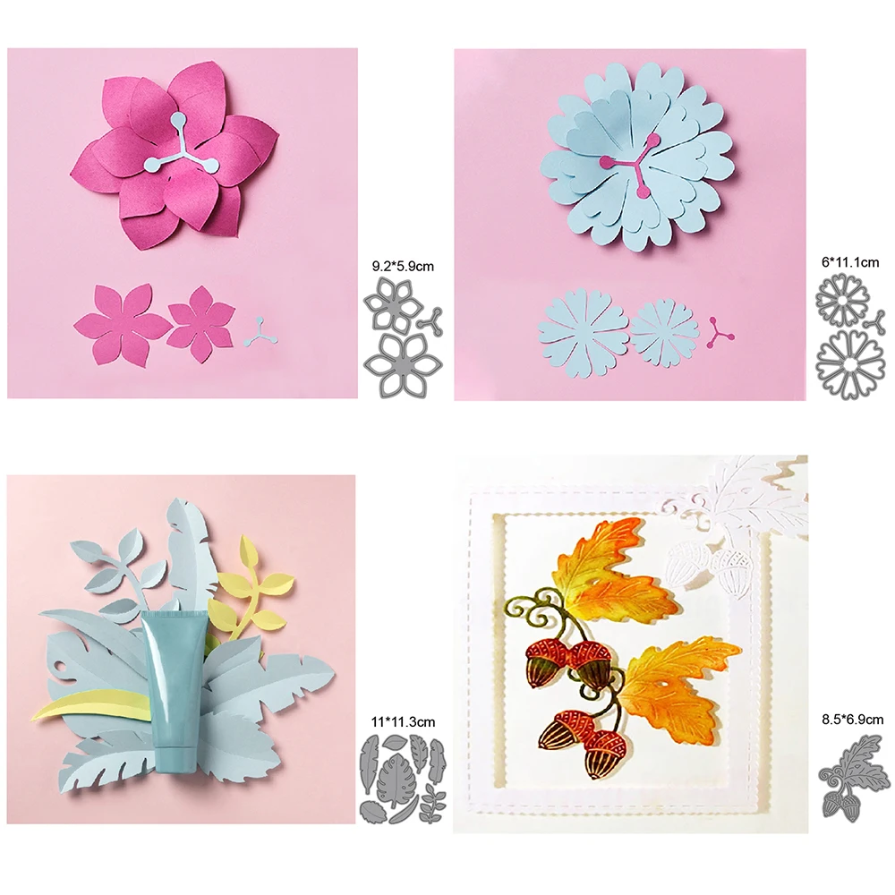 

(4 Style) Flowers Leaves 2022 New Arrivals DIY Cutting Dies Metal Scrapbooking Decoration Embossed Photo Album Card Handicrafts
