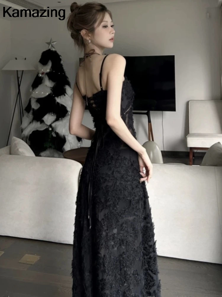 Винтажное роскошное Черное длинное платье женское сексуальное свадебное