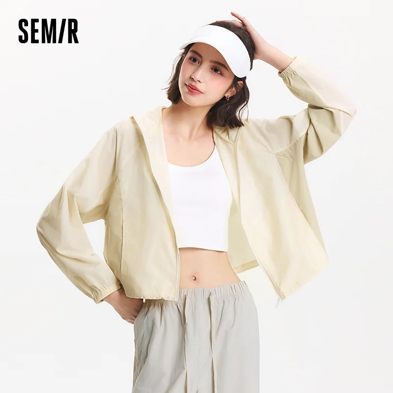 Фото Semir солнцезащитная куртка женская укороченная свободная сетчатая лоскутная куртка 2025 новая летняя прохладная модная куртка с цветными блоками №4