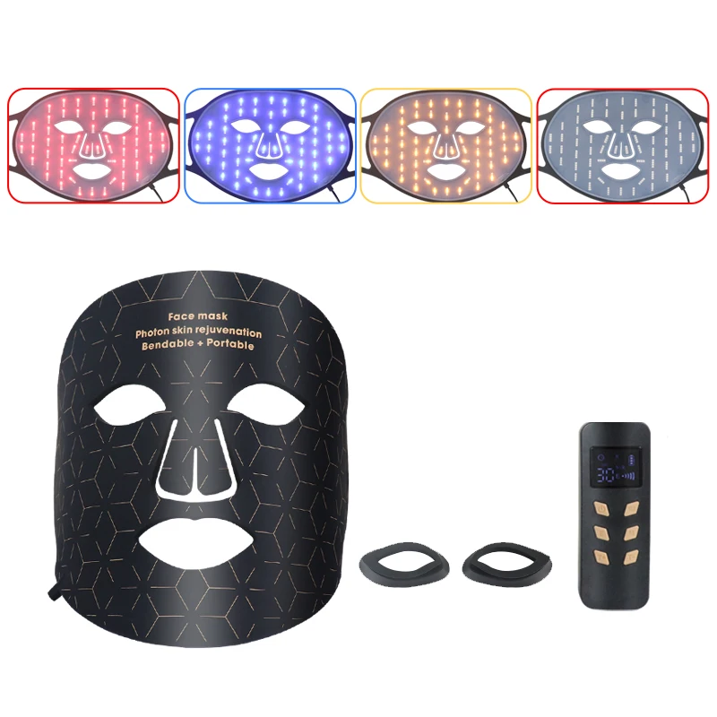 

Новинка 2022 года, инструмент для ухода за лицом, Корейская светодиодная силиконовая маска, 4 красочных светодиодных маски светильник терапии...