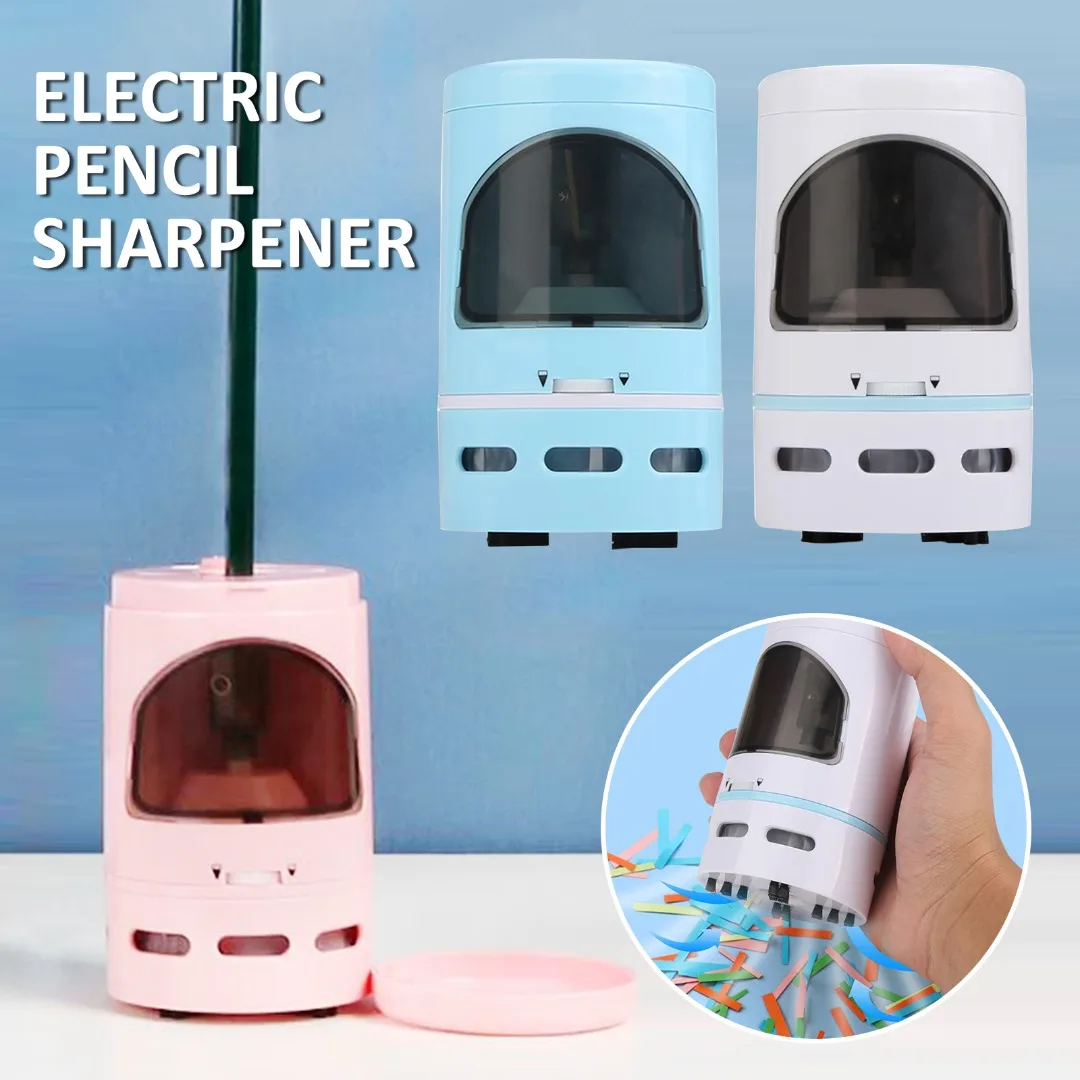 

New 2 in 1 Desktop Vacuum Cleaner Pencil Sharpener Electric Dust Suction for Pencils stationery Home Office School Supplies