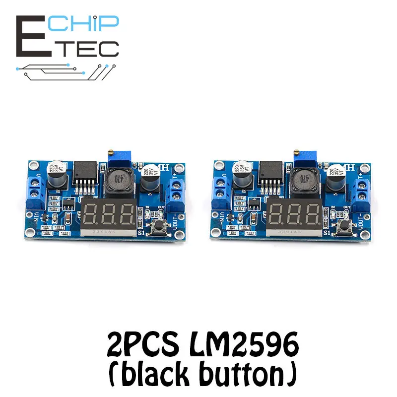 

2PCS LM2596 BUCK 3A DC-DC Voltage Adjustable Step Down Power Module + LED Voltmeter