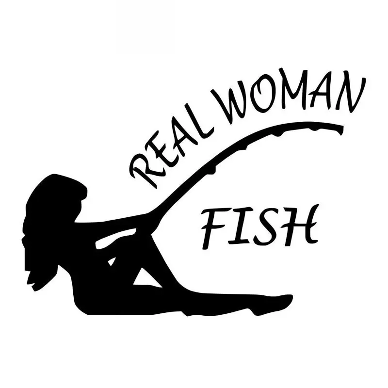 

Real Woman Fishing Sticker High Quality Fashion Car Window Decoration Personality Pvc Waterproof Decal Black/white, 18cm*13cm