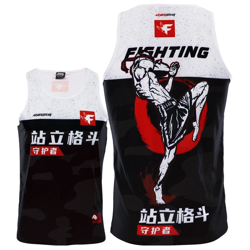 

Kick Boxing T Shirt Sleeveless Vest Tank Top Rash Guard Jiu Jitsu Men Women MMA Muay Thai T-Shirt BJJ Kickboxing Fight Jerseys