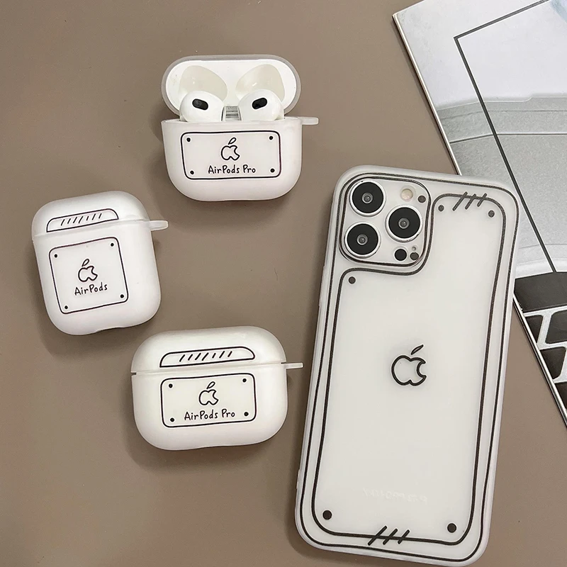 

Funny Hand Drawn Pattern for AirPods Pro Case Earphone Case for AirPods 1 2 3rd Soft TPU Transparent Matte Protect Cover