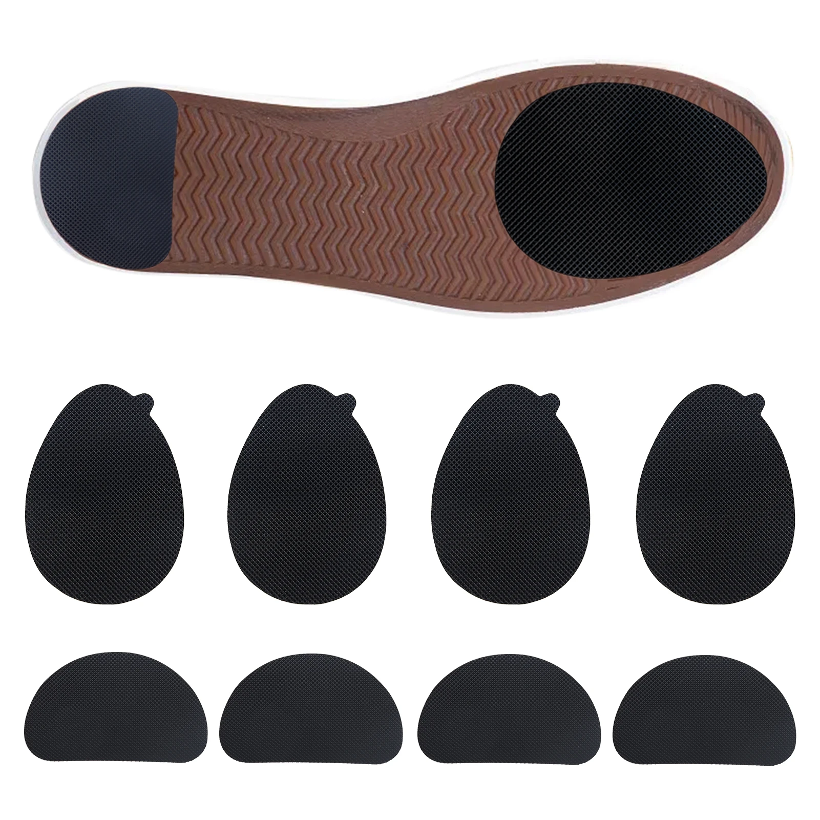 10pairs منصات الأحذية قبضة أسفل وسادة مكافحة زلة الأسود الوحيد عصا الأحذية ذاتية اللصق المطاط عالية الكعب الحد من الضوضاء حامي