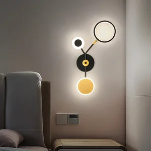 New wall lamp bedroom bedside LED lamp modern simple stair background wall lamp rotatable aisle ceiling lamp