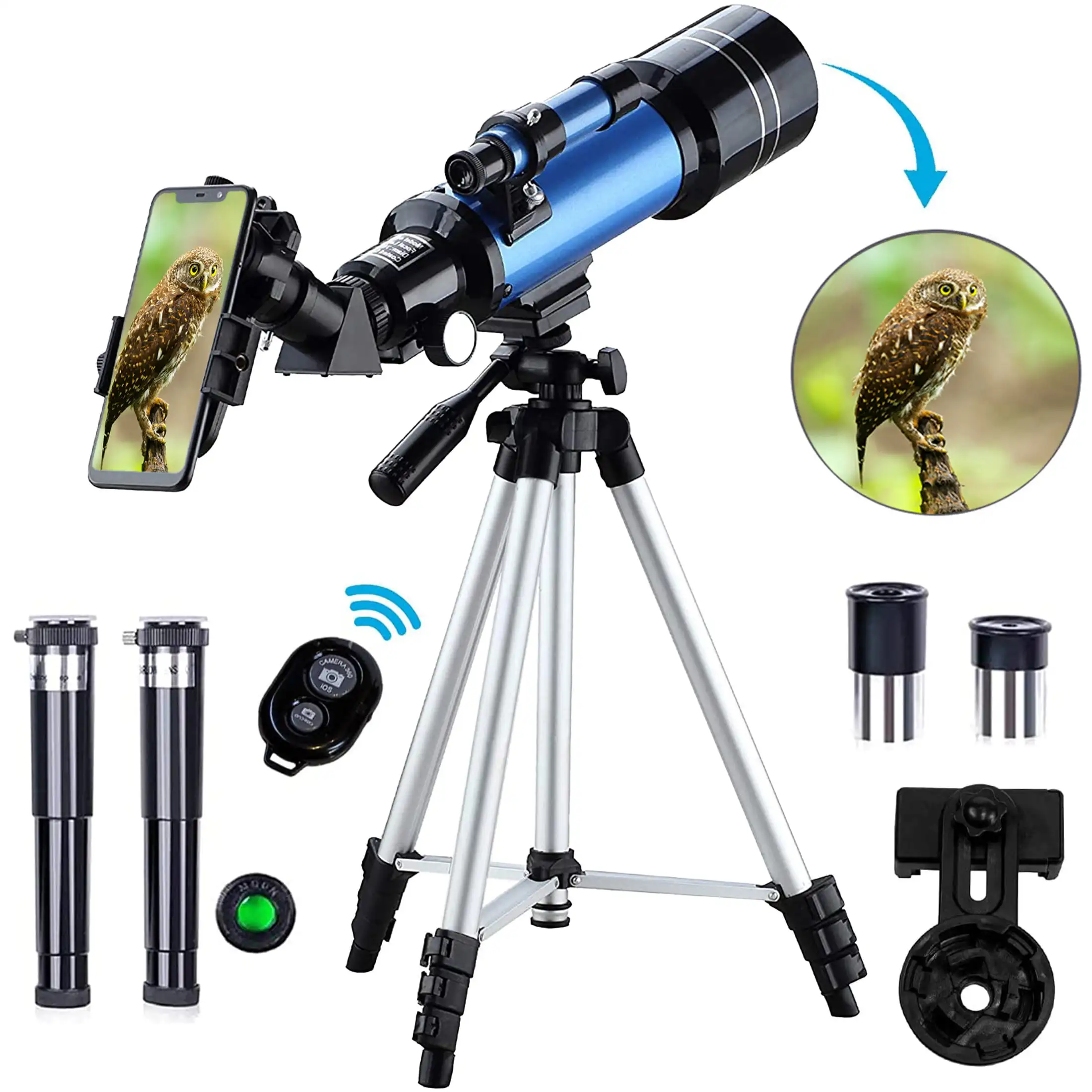 Telescope for Kids Adults and Astronomy Beginners 70300 Telescope with Phone Adapter Binoculos Longo Alcance Telescope Celestron