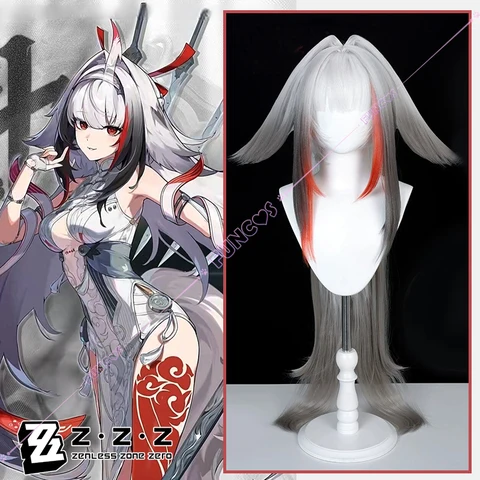 Ye Shunguang парик Zenless Zone Zero белый серый градиент