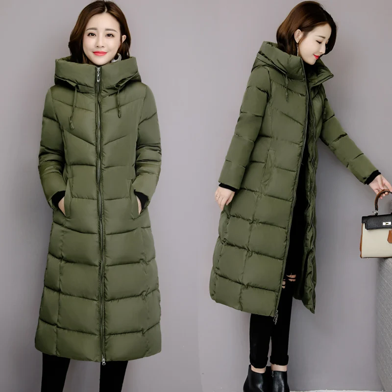 2022 Women's Winter Coats Long Section Warm Down Basic Jacket Coat Fashion Slim Outwear Female Korean Large Size Jackets M-6XL