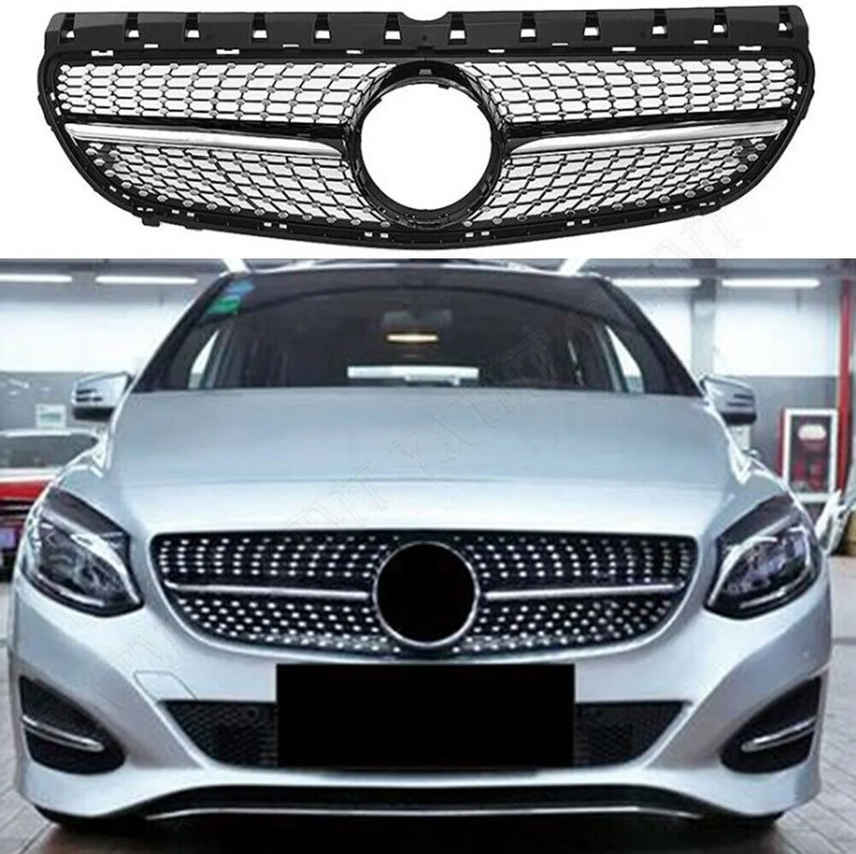 

Front Racing Facelift Grilles Upper For Mercedes-Benz W246 B-Class 2015-2019