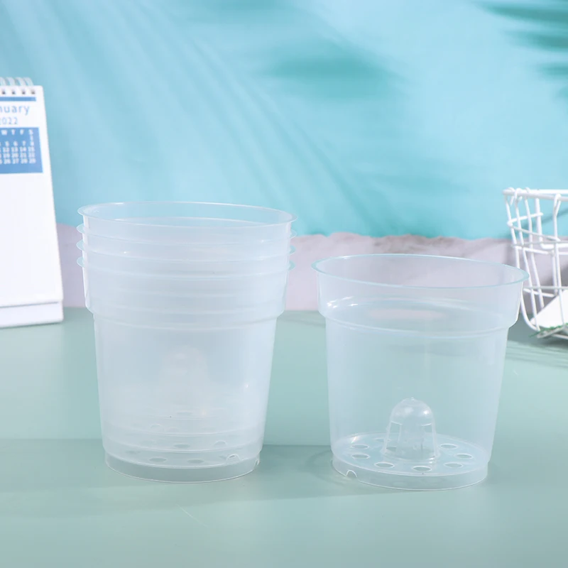 5 шт. прозрачные горшки для растений с дренажным отверстием