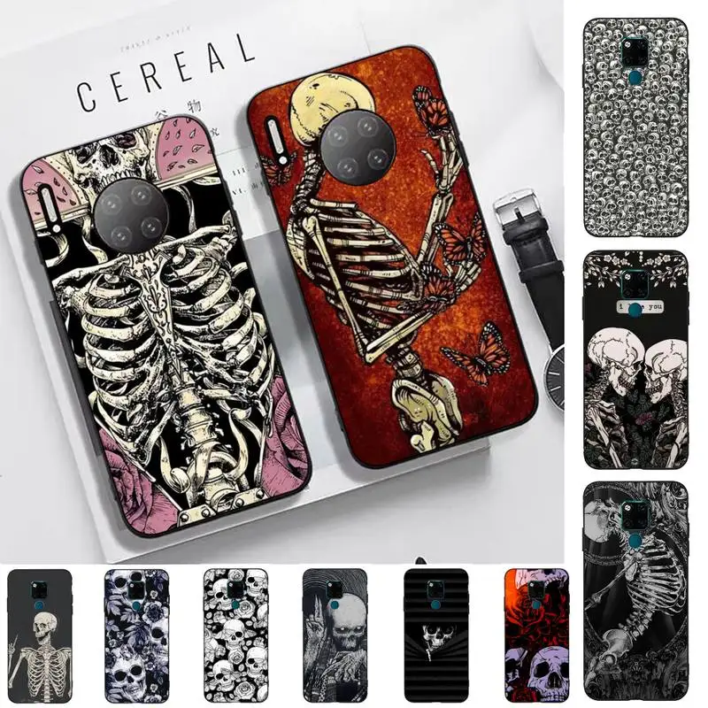 

Gothic Fashion Skull Phone Case for Huawei Mate 20 10 9 40 30 lite pro X Nova 2 3i 7se