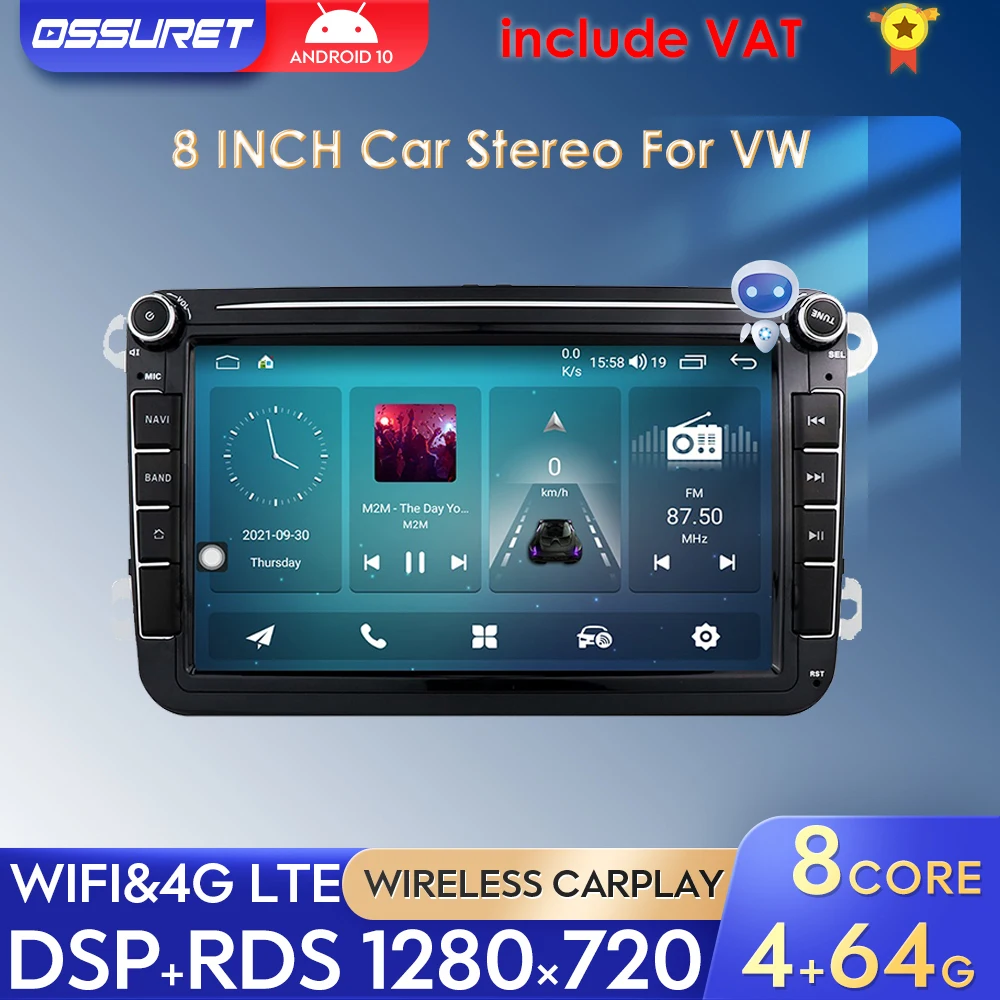 Автомобильный радиоприемник AI Carplay Android 10 мультимедийный плеер аудио стерео