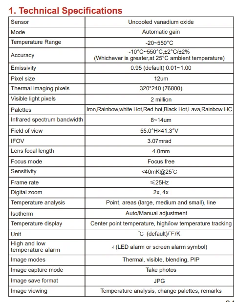 UNI-T UTi320E 320*240 профессиональный ручной тепловизор, многофункциональный прибор для обнаружения протечек в полах (art.: 3920d4eb4e1fe) - 3920d4eb4e1fe
