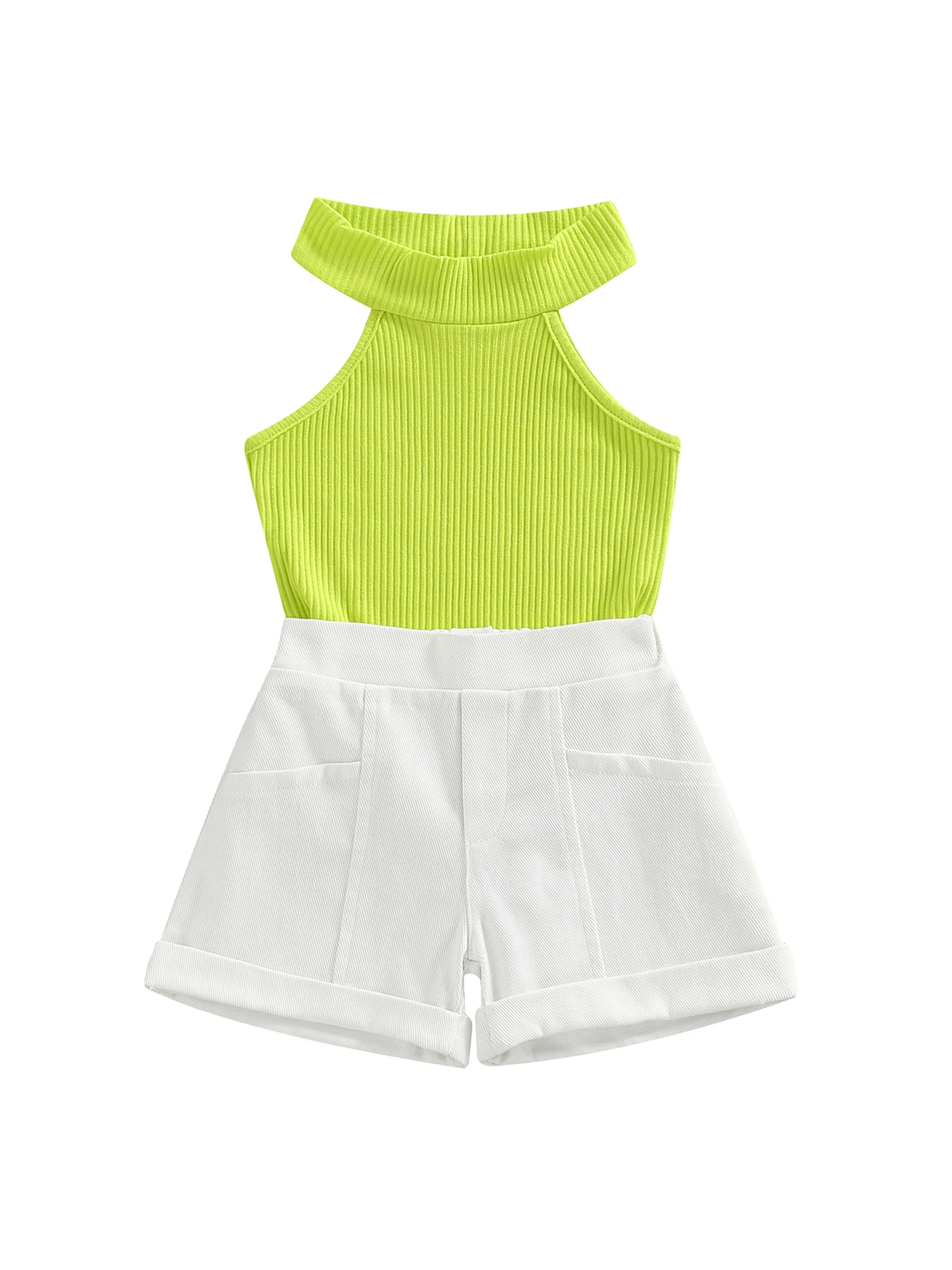 

Женская летняя одежда из двух предметов S, модный однотонный жилет с круглым вырезом и аксессуары