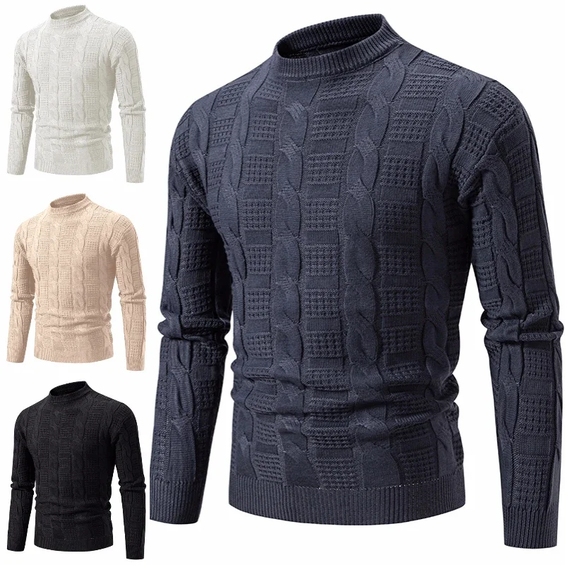 Новинка осенне-зимний вязаный свитер теплый и модный мужской пуловер свитеры с