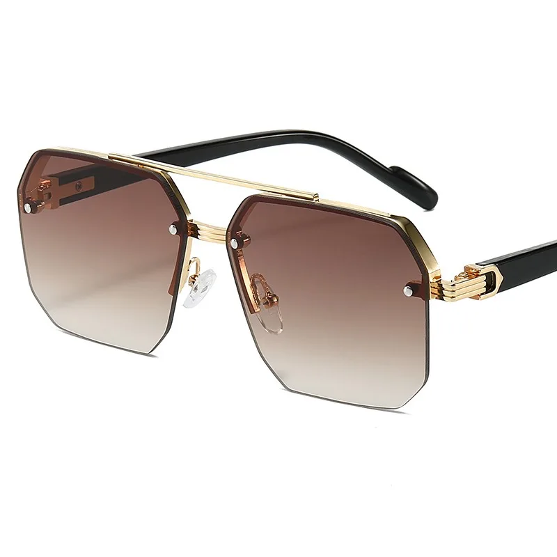 Новинка мужские металлические солнцезащитные очки квадратная половинчатая