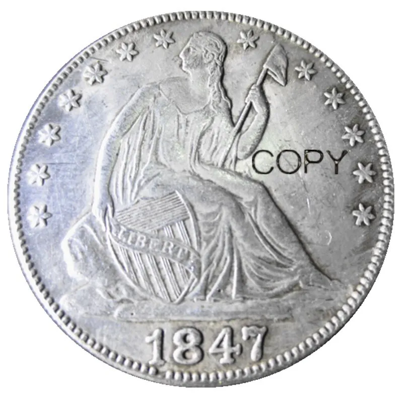 

US 1847 P/O Liberty Seated Half Dollar Silver Plated Copy Coins