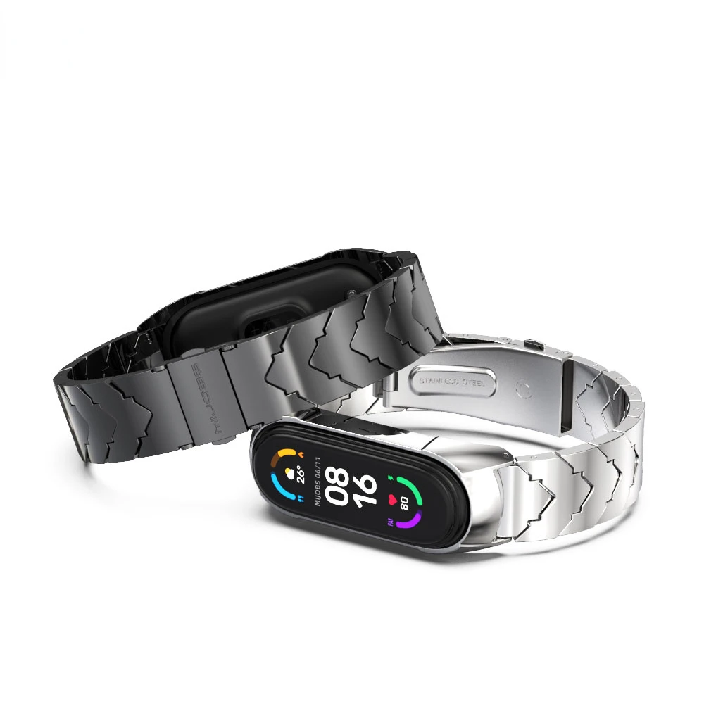 

Металлический браслет для Mi Band 6, браслет для Mi Band 5 4 3, с NFC