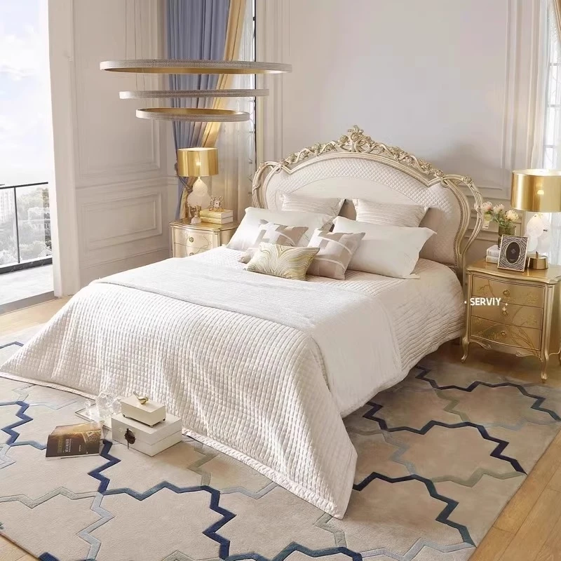 Простая европейская кровать безопасный каркас для спальни королевы детская