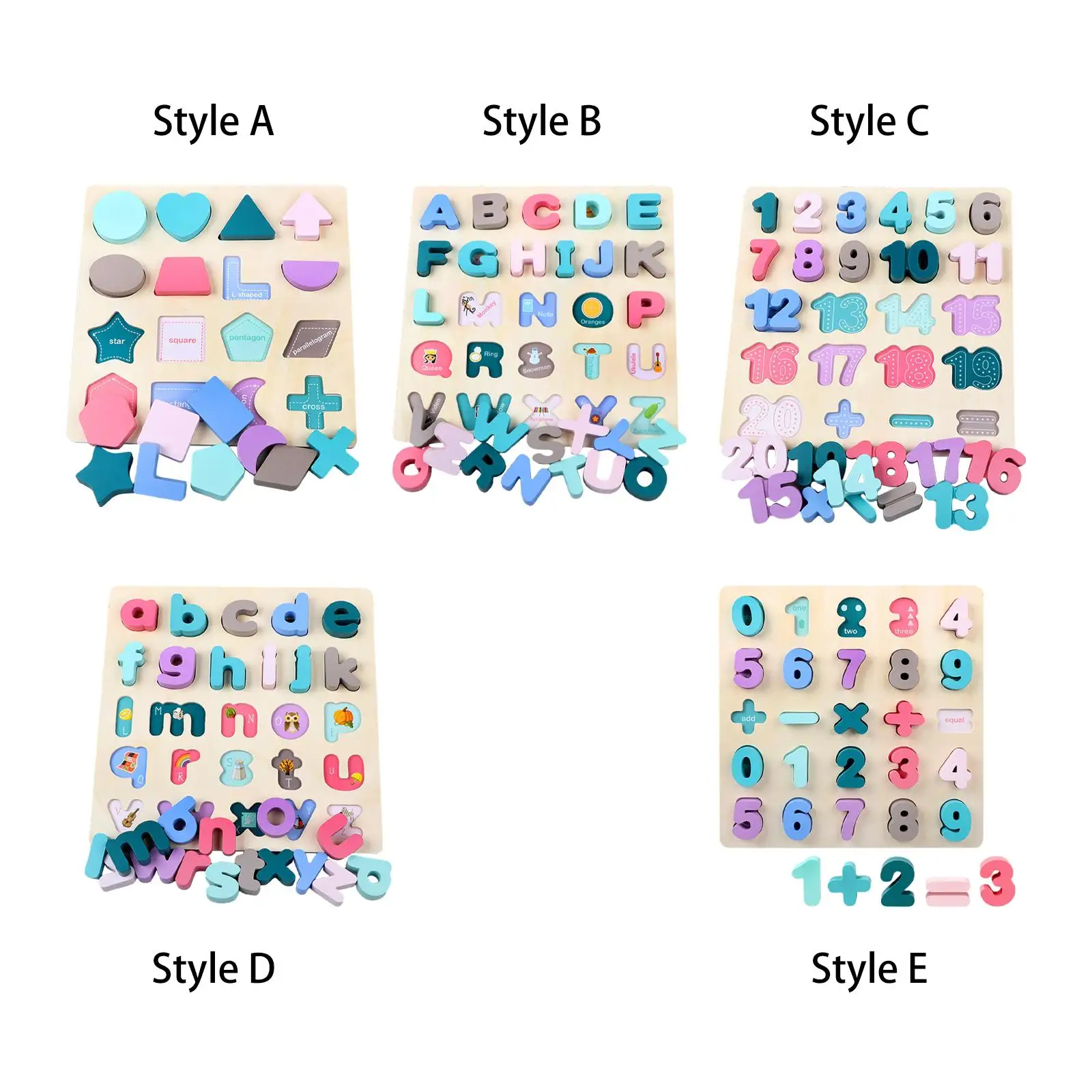 

Montessori Blocks Puzzle Chunky Puzzles Board for Baby Girls and Boys Holiday