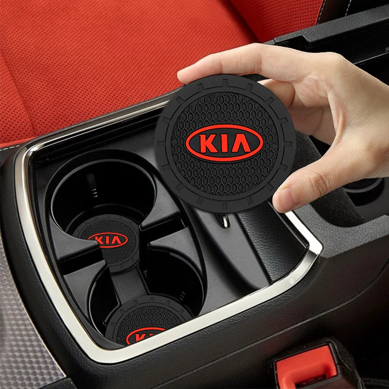 

1/2PCS Car Accessories Coasters Water Cup Holder Mat Decoration Pad for Kia Sportage SL 3 R 2011 2015 Back Brake Lamps Car Goods