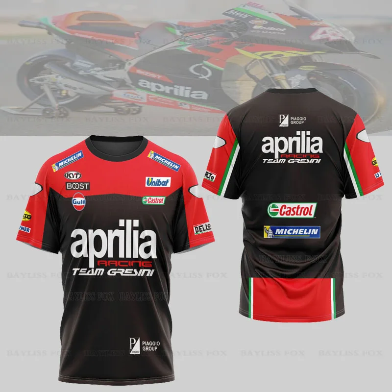 

Moto For Aprilia Racing Team T-shirt Motorcycle Red/Black Men's Summer Quick Dry Breathable Do Not Fade Short Sleeve Jerseys