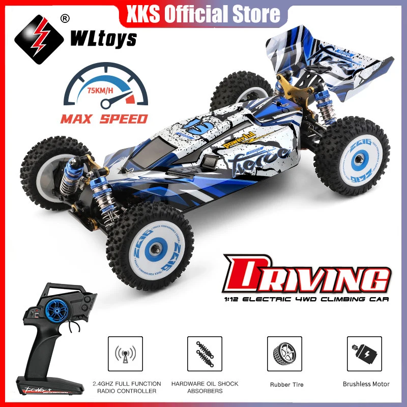 WLtoys 124017 124019 V2 75KM/H 2.4G RC Car Brushless 4WD Electric High Speed Off-Road Drift Remote Control Toys for Children