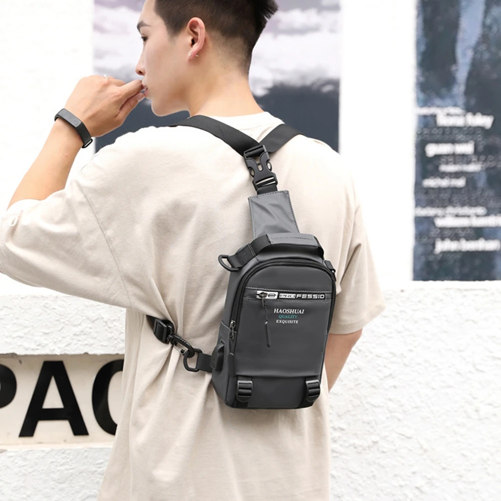

Sports Backpack Handbags with USB Cable for Women Men Waterproof Camping Traveling Hiking Phone Outdoor Tool Storage Chest Bag